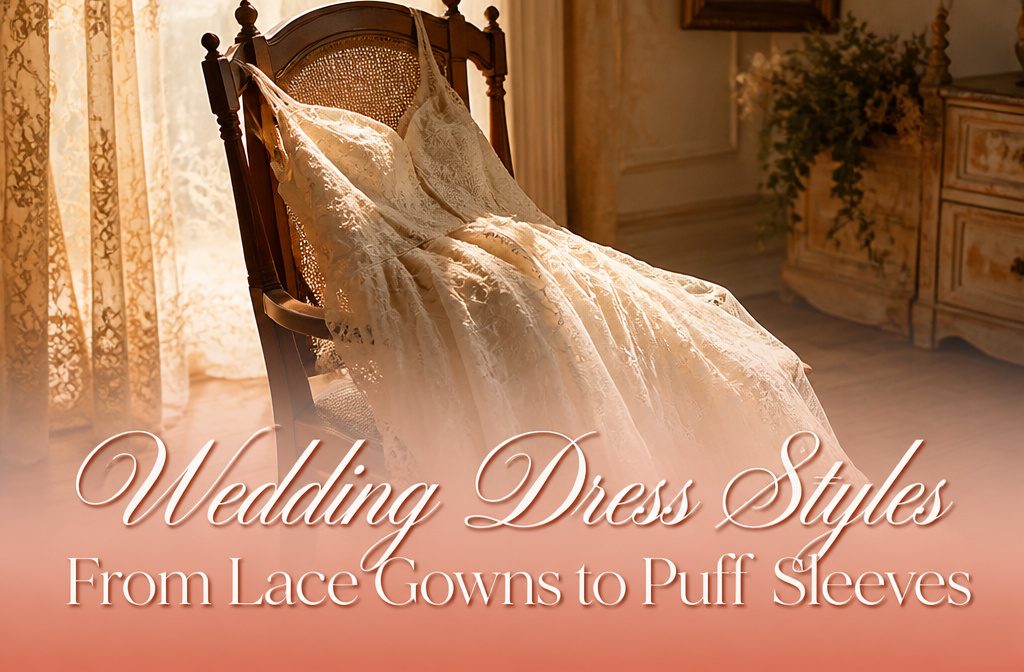 Different styles of wedding dresses from 1989 displayed together.
